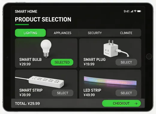 Instrument selection tool interface